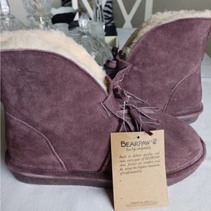 Bearpaw Womens Christie Brown Suede Round Toe Pull-On Ankle Snow Boots Size 6